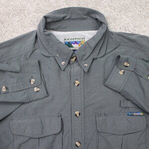 ExOfficio Shirt Mens XL Blue Vented Mesh Lined Long Sleeve Button Down